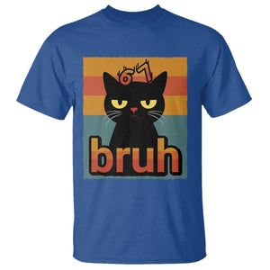 67 Six Seven Bruh Cat Meme T Shirt Cute Black Cat Funny Saying TS14 Royal Blue Print Your Wear