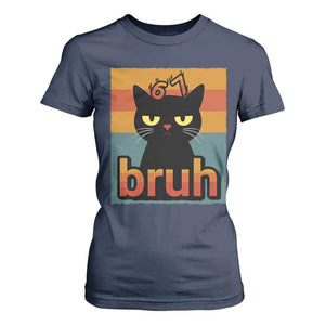 67 Six Seven Bruh Cat Meme T Shirt For Women Cute Black Cat Funny Saying TS14 Navy Print Your Wear