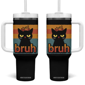 67 Six Seven Bruh Cat Meme Tumbler With Handle Cute Black Cat Funny Saying TS14 One Size: 40 oz Black Print Your Wear