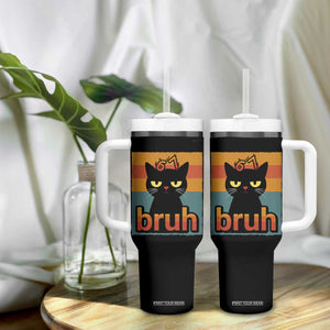 67 Six Seven Bruh Cat Meme Tumbler With Handle Cute Black Cat Funny Saying TS14 Print Your Wear