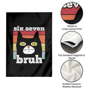 67 Bruh Meme Garden Flag Funny Six Seven Black Cat TS14 Print Your Wear