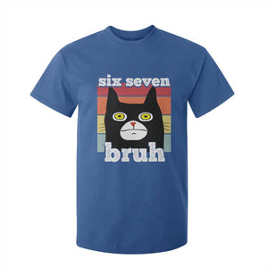 67 Bruh Meme T Shirt For Kid Funny Six Seven Black Cat TS14 Royal Blue Print Your Wear