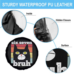 67 Bruh Meme Spare Tire Cover Funny Six Seven Black Cat TS14 Print Your Wear