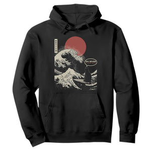 67 Six Seven Bruh Meme Hoodie Funny Japanese Black Cat Surfing The Great Wave Kanagawa TS14 Black Print Your Wear