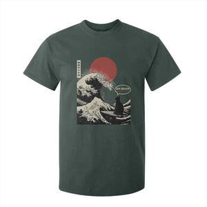 67 Six Seven Bruh Meme T Shirt For Kid Funny Japanese Black Cat Surfing The Great Wave Kanagawa TS14 Dark Forest Green Print Your Wear