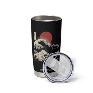 67 Six Seven Bruh Meme Tumbler Cup Funny Japanese Black Cat Surfing The Great Wave Kanagawa TS14 Print Your Wear