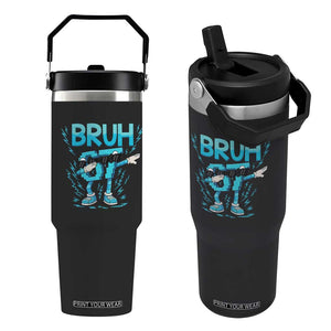 67 Bruh Meme Flip Straw Tumbler Funny Six Seven Italian Brainrot TS14 One Size: 30 oz Black Print Your Wear