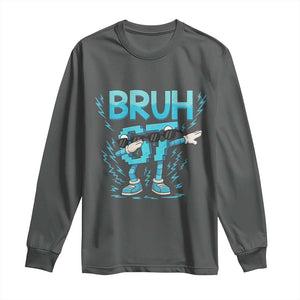 67 Bruh Meme Long Sleeve Shirt Funny Six Seven Italian Brainrot TS14 Dark Heather Print Your Wear