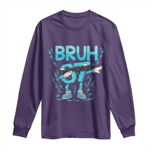 67 Bruh Meme Long Sleeve Shirt Funny Six Seven Italian Brainrot TS14 Purple Print Your Wear