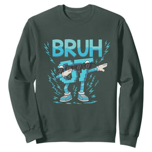 67 Bruh Meme Sweatshirt Funny Six Seven Italian Brainrot TS14 Dark Forest Green Print Your Wear