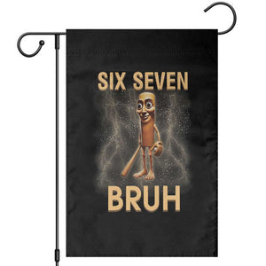 67 Bruh Meme Garden Flag Funny Six Seven Tung Tung Sahur TS14 Black Print Your Wear