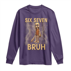 67 Bruh Meme Long Sleeve Shirt Funny Six Seven Tung Tung Sahur TS14 Purple Print Your Wear