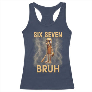 67 Bruh Meme Racerback Tank Top Funny Six Seven Tung Tung Sahur TS14 Navy Print Your Wear