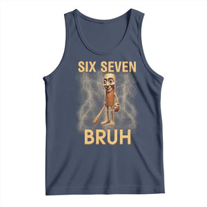 67 Bruh Meme Tank Top Funny Six Seven Tung Tung Sahur TS14 Navy Print Your Wear