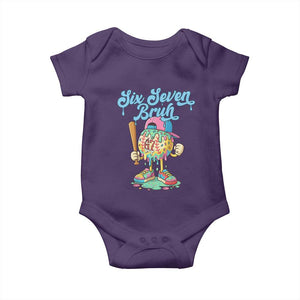 67 Bruh Meme Baby Onesie Ice Cream Drip Baseball Sport TS14 Purple Print Your Wear