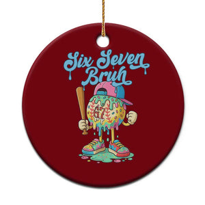 67 Bruh Meme Ceramic Ornament Ice Cream Drip Baseball Sport TS14 1pc Red Print Your Wear