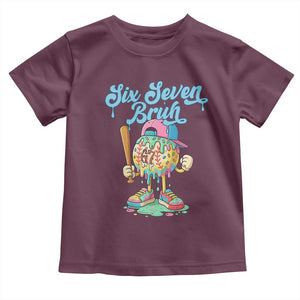 67 Bruh Meme Toddler T Shirt Ice Cream Drip Baseball Sport TS14 Maroon Print Your Wear
