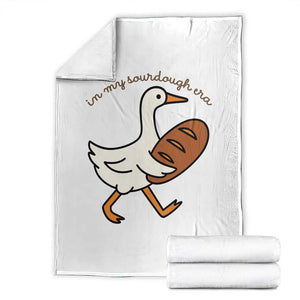 In My Sourdough Era Throw Blanket Funny Silly Goose Sourdough TS14 White Print Your Wear