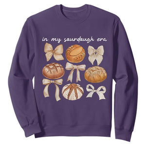 In My Sourdough Era Sweatshirt Coquette Bows Baking Bread Lover TS14 Purple Print Your Wear