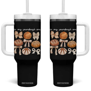 In My Sourdough Era Tumbler With Handle Coquette Bows Baking Bread Lover TS14 One Size: 40 oz Black Print Your Wear
