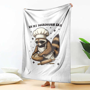 In My Sourdough Era Throw Blanket Funny Raccoon Baker TS14 Print Your Wear