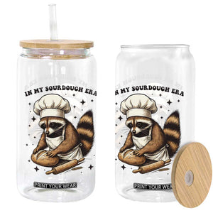In My Sourdough Era Glass Can Funny Raccoon Baker TS14 Print Your Wear
