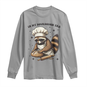 In My Sourdough Era Long Sleeve Shirt Funny Raccoon Baker TS14 Sport Gray Print Your Wear