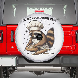 In My Sourdough Era Spare Tire Cover Funny Raccoon Baker TS14 White Print Your Wear
