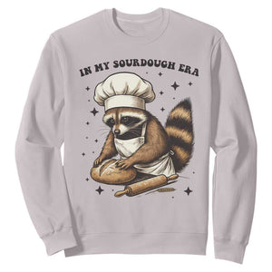 In My Sourdough Era Sweatshirt Funny Raccoon Baker TS14 Ice Gray Print Your Wear
