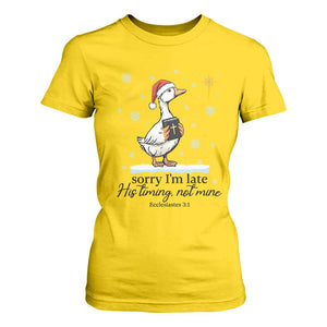 Christian Goose T Shirt For Women Sorry I Am Late His Timing Not Mine TS14 Daisy Print Your Wear