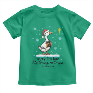 Christian Goose Toddler T Shirt Sorry I Am Late His Timing Not Mine TS14 Irish Green Print Your Wear