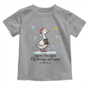 Christian Goose Toddler T Shirt Sorry I Am Late His Timing Not Mine TS14 Sport Gray Print Your Wear