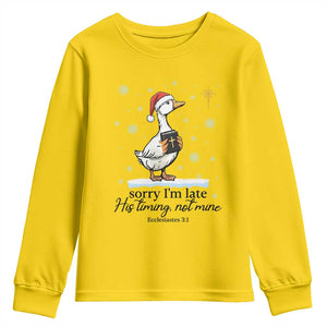 Christian Goose Youth Sweatshirt Sorry I Am Late His Timing Not Mine TS14 Daisy Print Your Wear