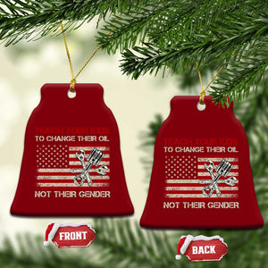 Teach Your Kids To Change Their Oil Not Their Gender Ceramic Ornament Mechanic Flag American Patriotic Flag TS14 Print Your Wear