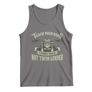 Teach Your Kids to Change Their Oil Not Their Gender Tank Top Funny Mechanic Dad Political Satire TS14 Deep Heather Print Your Wear
