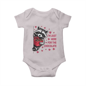 Valentine Racoon Trash Panda Baby Onesie I'm Just Here For The Chocolate TS14 Ice Gray Print Your Wear