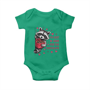 Valentine Racoon Trash Panda Baby Onesie I'm Just Here For The Chocolate TS14 Irish Green Print Your Wear