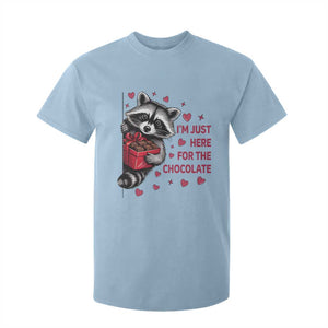 Valentine Racoon Trash Panda T Shirt For Kid I'm Just Here For The Chocolate TS14 Light Blue Print Your Wear