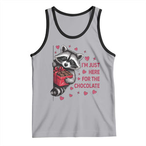 Valentine Racoon Trash Panda Tank Top I'm Just Here For The Chocolate TS14 Athletic Heather Black Print Your Wear