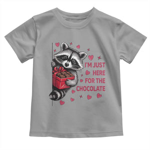 Valentine Racoon Trash Panda Toddler T Shirt I'm Just Here For The Chocolate TS14 Sport Gray Print Your Wear