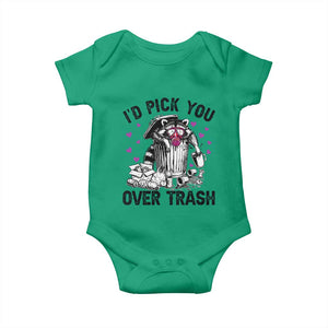Valentine Racoon Trash Panda Baby Onesie I Would Pick You Over Trash TS14 Irish Green Print Your Wear