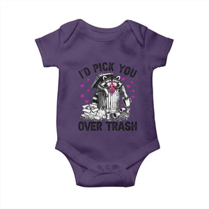 Valentine Racoon Trash Panda Baby Onesie I Would Pick You Over Trash TS14 Purple Print Your Wear