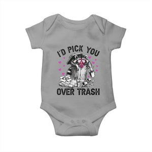 Valentine Racoon Trash Panda Baby Onesie I Would Pick You Over Trash TS14 Sport Gray Print Your Wear