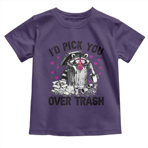 Valentine Racoon Trash Panda Toddler T Shirt I Would Pick You Over Trash TS14 Purple Print Your Wear