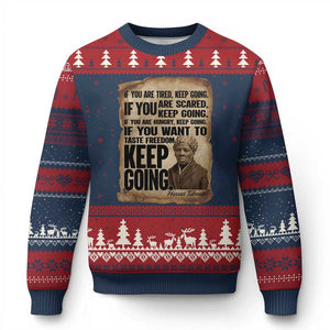Harriet Tubman Quote Ugly Christmas Sweater Black History African American TS14 Navy Red Print Your Wear