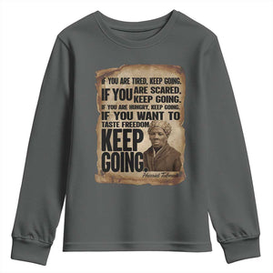 Harriet Tubman Quote Youth Sweatshirt Black History African American TS14 Dark Heather Print Your Wear