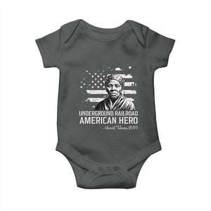 Harriet Tubman Baby Onesie Underground Railroad American Hero History TS14 Dark Heather Print Your Wear