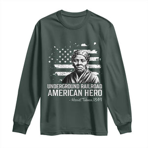 Harriet Tubman Long Sleeve Shirt Underground Railroad American Hero History TS14 Dark Forest Green Print Your Wear