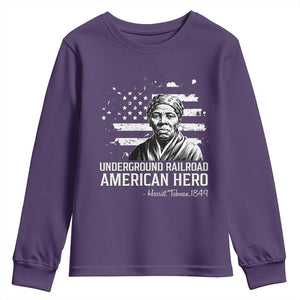Harriet Tubman Youth Sweatshirt Underground Railroad American Hero History TS14 Purple Print Your Wear