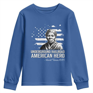 Harriet Tubman Youth Sweatshirt Underground Railroad American Hero History TS14 Royal Blue Print Your Wear